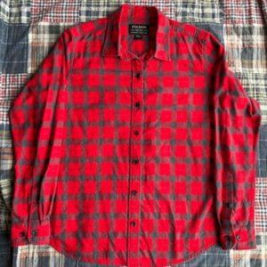 Filson Women's Long Sleeve Button Up Flannel Plaid Shirt Large